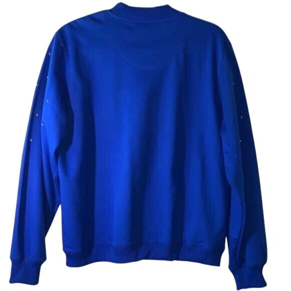 Drapers & Damons Ladies Blue Rhinestone Zip-Up Cardigan Jacket 100% Cotton Size - Picture 8 of 10